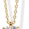 14K Gold Plated Cubic Zirconia Diamond Pendant Necklace for Women | Adjustable Slider