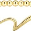 Gold Bracelets for Women 14K Gold Beaded Bracelets Stackable Bracelets for Women Gold Charm Bracelet Non Tarnish Gold Jewelry for Women Trendy