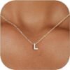 925 Sterling Silver Initial Necklace for Women Dainty Letter Jewelry Personalized Gift