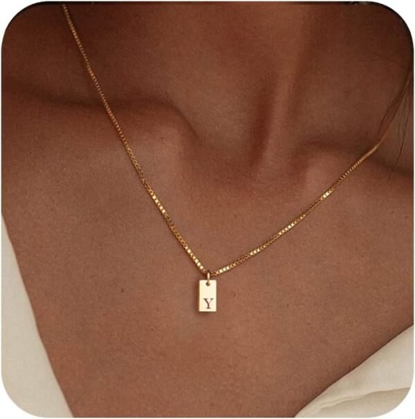 Stocking Stuffers Initial Necklaces for Women 14K Gold Plated Letter Necklace Dainty Name Pendant Necklace Personalized Christmas Gifts for Women Trendy Gold Jewelry