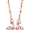Sterling Silver Heart Shaped and Four Leaf Clover Convertible Pendant Necklace Crystals Jewelry for Women