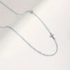 925 Sterling Silver Cross Necklace for Women Dainty CZ Horizontal Cross Pendant Necklaces Birthstone Charm Chain for Mom Sideway Crucifix Cross Faith Choker Necklace Halloween Christmas Jewelry Gifts