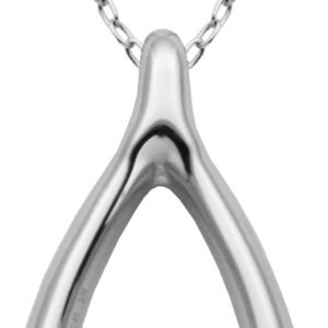 18k Yellow Gold Plated Sterling Silver Wishbone Pendant Necklace