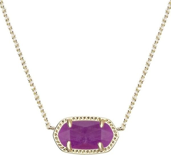 Oval Pendant Necklace in Red White and Blue Star Illusion and Gold