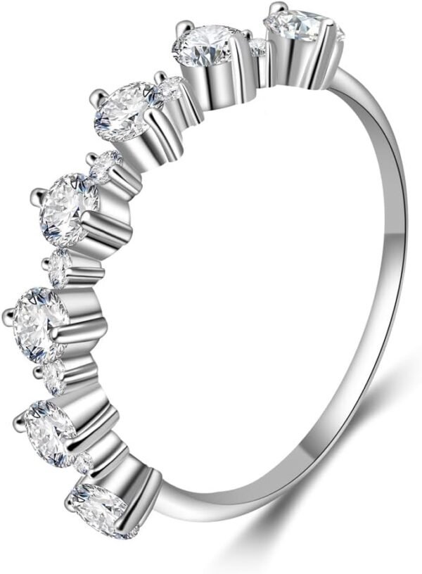 S925 Sterling Silver Birthstone Stackable Rings for Women Mother with Cubic zirconium Mom Ring Mother's Day Jewelry Gifts for Wife