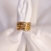 18K Gold-Plated Hammered Ring For Women | Textured Ring | Rings | Thick Stacking Gold Rings | Chunky Gold Ring | Size 6-8