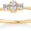 18K Gold Plated Marquise Round Mini Cubic Zirconia Stackable Rings for Women | Dainty Stacking Thin Band for Women