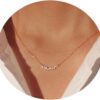 Diamond Necklace for Women Dainty Square Cubic Zirconia Splints Solitaire Pendant Necklace for women 14kGold/Silver Plated Different Width Square CZ Pendant Necklaces Simulated Diamond Bridesmaid Jewelry for Women