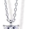 14K Gold Plated Cubic Zirconia Diamond Pendant Necklace for Women | Adjustable Slider