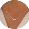 Diamond Necklace for Women Dainty Square Cubic Zirconia Splints Solitaire Pendant Necklace for women 14kGold/Silver Plated Different Width Square CZ Pendant Necklaces Simulated Diamond Bridesmaid Jewelry for Women