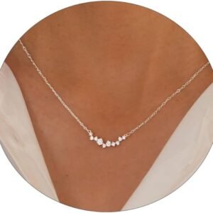 Diamond Necklace for Women Dainty Square Cubic Zirconia Splints Solitaire Pendant Necklace for women 14kGold/Silver Plated Different Width Square CZ Pendant Necklaces Simulated Diamond Bridesmaid Jewelry for Women