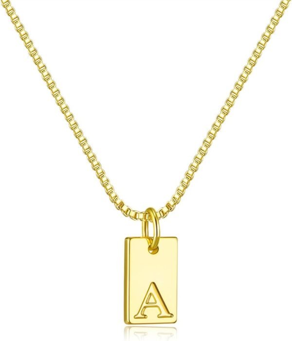 Stocking Stuffers Initial Necklaces for Women 14K Gold Plated Letter Necklace Dainty Name Pendant Necklace Personalized Christmas Gifts for Women Trendy Gold Jewelry