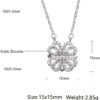 Sterling Silver Heart Shaped and Four Leaf Clover Convertible Pendant Necklace Crystals Jewelry for Women