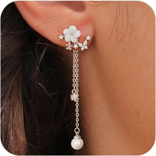 Gold Dangle Earrings for Women,Christmas Gifts Jewelry Dainty Earring 14K Gold Plated Drop Earrings for Women Trendy Hypoallergenic CZ Dangling Earring