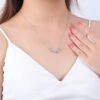Sterling Silver Heart Shaped and Four Leaf Clover Convertible Pendant Necklace Crystals Jewelry for Women