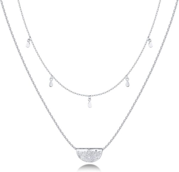 14K Gold Plated Layering Necklaces | Stylish Minimalist Design Pendant Necklaces | Bar, Circle, Lotus, Disc, Dog Tag, Horizontal Bar Pendants for Women