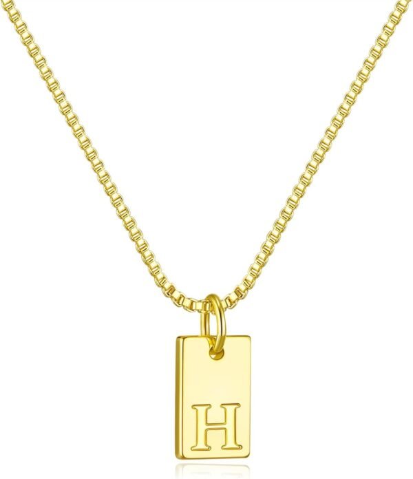 Stocking Stuffers Initial Necklaces for Women 14K Gold Plated Letter Necklace Dainty Name Pendant Necklace Personalized Christmas Gifts for Women Trendy Gold Jewelry