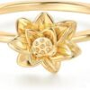 612pjTa0dsL._AC_SL1500 Birth Flower Ring for Women 14K Gold Plated Floral Minimalist Stackable Finger Jewelry Birthday Gifts