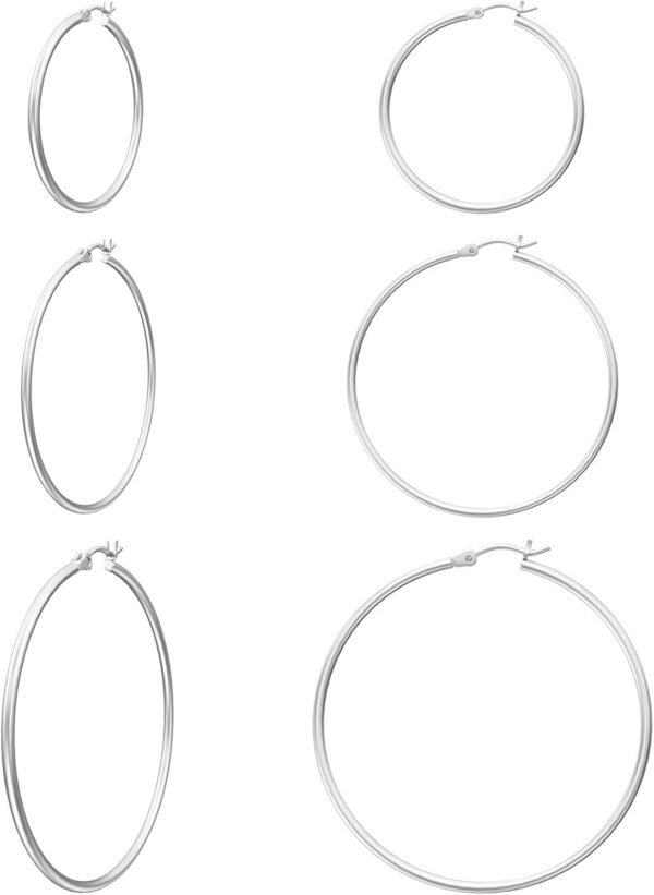 Gold Hoop Earrings for Women 14K Real Gold Plated Hoops with 925 Sterling Silver Post