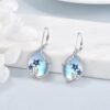 Bee/Flower/Hummingbird Bird Moonstone Earrings 925 Sterling Silver Teardrop Dangle Hypoallergenic Leverback Earring for Women