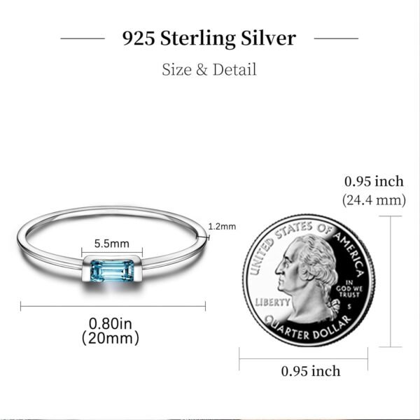 S925 Sterling Silver Birthstone Stackable Rings for Women Mother with Cubic zirconium Mom Ring Mother's Day Jewelry Gifts for Wife