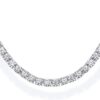14K Gold Plated 3mm Simulated Diamond Tennis Necklace – Chunky Long Necklace for Women – Sizes 16" and 18"