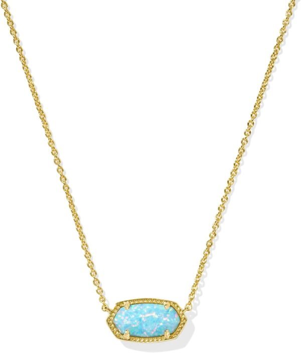 Oval Pendant Necklace in Red White and Blue Star Illusion and Gold