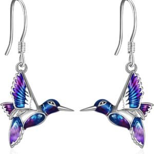 61C1Mhcms0S._AC_SL1500 Hummingbird Earrings Bird Dangle 925 Sterling Silver Jewelry Gifts for Women