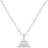14K Gold Plated Cubic Zirconia Diamond Pendant Necklace for Women | Adjustable Slider