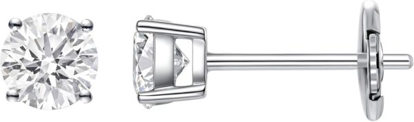 LAB-GROWN Round Cut Diamond Earrings 4 Prong (D-F Color, VS Clarity) Diamond Stud Earrings for Women, Elegant Stud Earrings