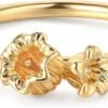 61Hn8vYKJAL._AC_SL1500 Birth Flower Ring for Women 14K Gold Plated Floral Minimalist Stackable Finger Jewelry Birthday Gifts