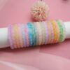 18Pcs 8mm Beaded Stretch Bracelet Handmade Round Glass Bracelet for Women Multicolor Matte Beads Elastic Bracelet
