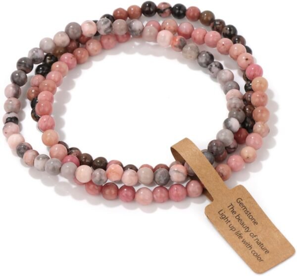 3 PCS Healing Crystal Bracelets for Women 8mm Natural Stone Beaded Stretch Bracelet Amethyst Jewelry Gifts