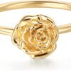 61KbTdRSi6L._AC_SL1500 Birth Flower Ring for Women 14K Gold Plated Floral Minimalist Stackable Finger Jewelry Birthday Gifts