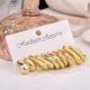 10 Pairs Hypoallergenic Chunky Gold Dangle Earrings for Women Trendy Thick Gold Plated Hoop Earrings Set Lightweight Jewelry