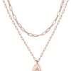 14K Gold Plated Layering Necklaces | Stylish Minimalist Design Pendant Necklaces | Bar, Circle, Lotus, Disc, Dog Tag, Horizontal Bar Pendants for Women
