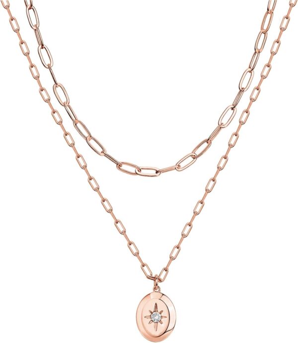 14K Gold Plated Layering Necklaces | Stylish Minimalist Design Pendant Necklaces | Bar, Circle, Lotus, Disc, Dog Tag, Horizontal Bar Pendants for Women