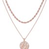 14K Gold Plated Layering Necklaces | Stylish Minimalist Design Pendant Necklaces | Bar, Circle, Lotus, Disc, Dog Tag, Horizontal Bar Pendants for Women
