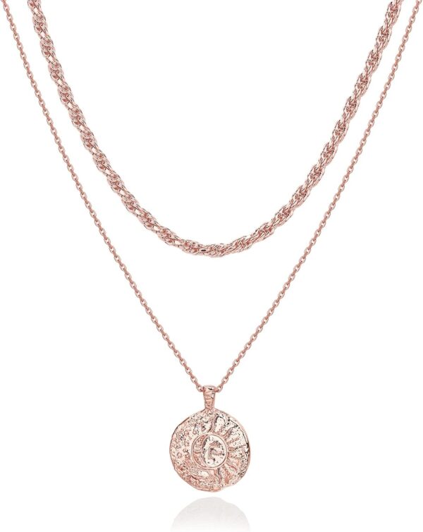 14K Gold Plated Layering Necklaces | Stylish Minimalist Design Pendant Necklaces | Bar, Circle, Lotus, Disc, Dog Tag, Horizontal Bar Pendants for Women