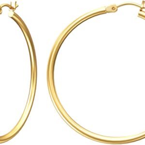 61RIL6nohPL._AC_SL1500 Gold Hoop Earrings for Women 14K Real Gold Plated Hoops with 925 Sterling Silver Post