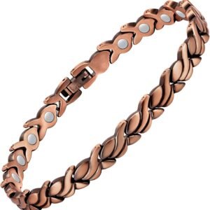 Copper Bracelets for Women, 99.99% Pure Copper Magnetic Bracelets with Effective Neodymium Magnets, Adjustable Jewelry Gift with Sizing Tool