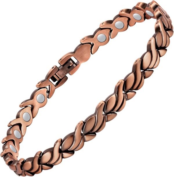 Copper Bracelets for Women, 99.99% Pure Copper Magnetic Bracelets with Effective Neodymium Magnets, Adjustable Jewelry Gift with Sizing Tool