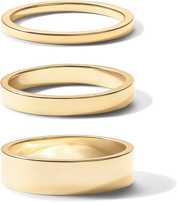 18K Gold Plated 3 Rings Set | Gold Stacking Rings for Women | Stacking Ring Set