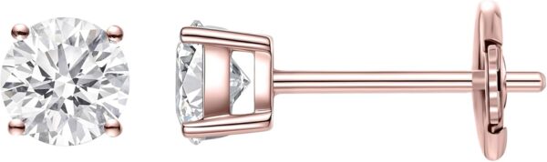 LAB-GROWN Round Cut Diamond Earrings 4 Prong (D-F Color, VS Clarity) Diamond Stud Earrings for Women, Elegant Stud Earrings