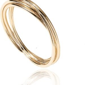 61UjOy7GdOL._AC_SL1500 14K Plated Interlocked Rolling Anxiety Fidget Ring for Women and Men - Stacking Gold Ring