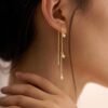 Gold Earrings for Women, Dainty 14K Gold Plated Dangle Earrings for Women Trendy Long Dangle Drop Chain Earring for Sensitive Ears Cute Hypoallergenic Threader Earring Non Tarnish Jewelry Gifts