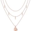 14K Gold Plated Layering Necklaces | Stylish Minimalist Design Pendant Necklaces | Bar, Circle, Lotus, Disc, Dog Tag, Horizontal Bar Pendants for Women