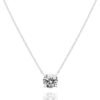 14K Gold Plated Crystal Solitaire 1.5 Carat (7.3mm) Cubic Zirconia Dainty Choker Necklace | Gold Necklaces for Women