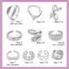 10PCS Gold Dome Chunky Rings for Women 18K Gold Plated Braided Twisted Round Signet Rings Adjustable Open Ring Band Statement Jewelry Size 7-9