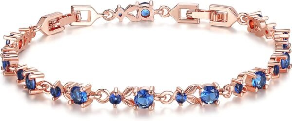 14K Gold Plated 3mm Cubic Zirconia Classic Adjustable Tennis Bracelet |Gold Bracelets for Women |Bride Bracelet for Wedding|Size 6.5-8 Inch